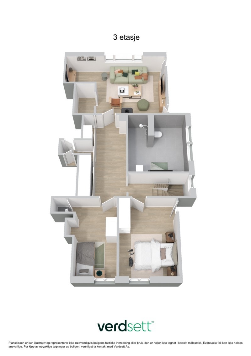 3D - Plantegning Galleribilde