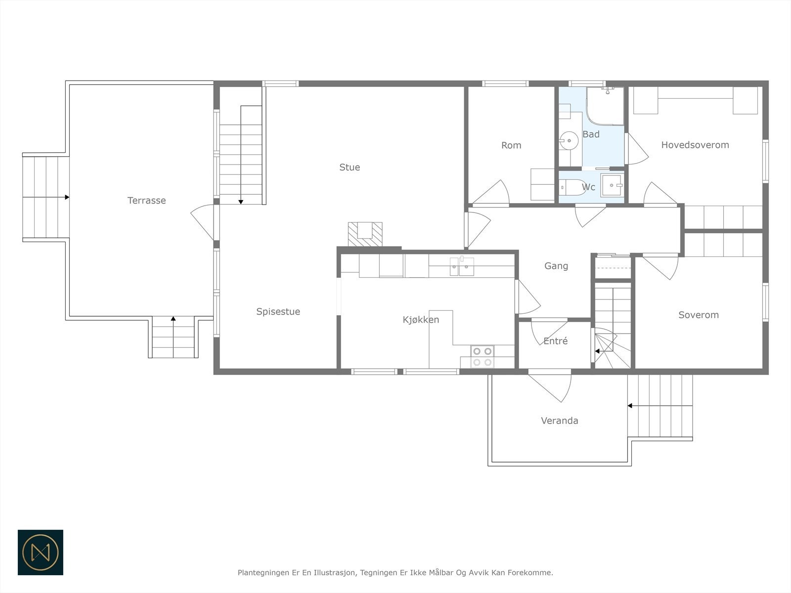 Plantegning 1. etasje Galleribilde