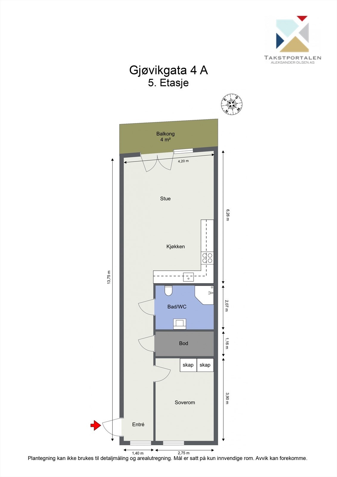 Plantegning 5. etasje Galleribilde