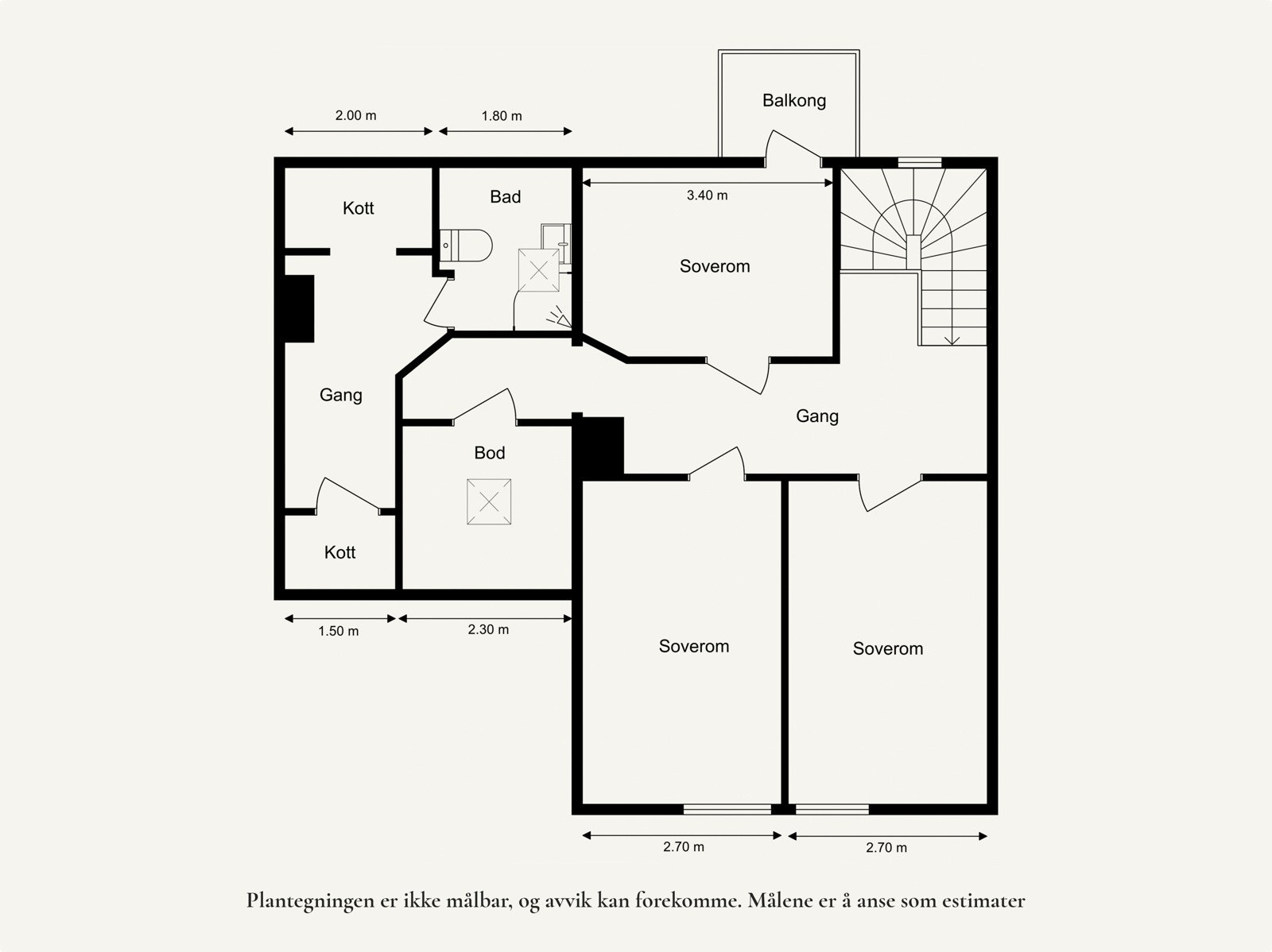 Plantegning loftsetasje. Galleribilde
