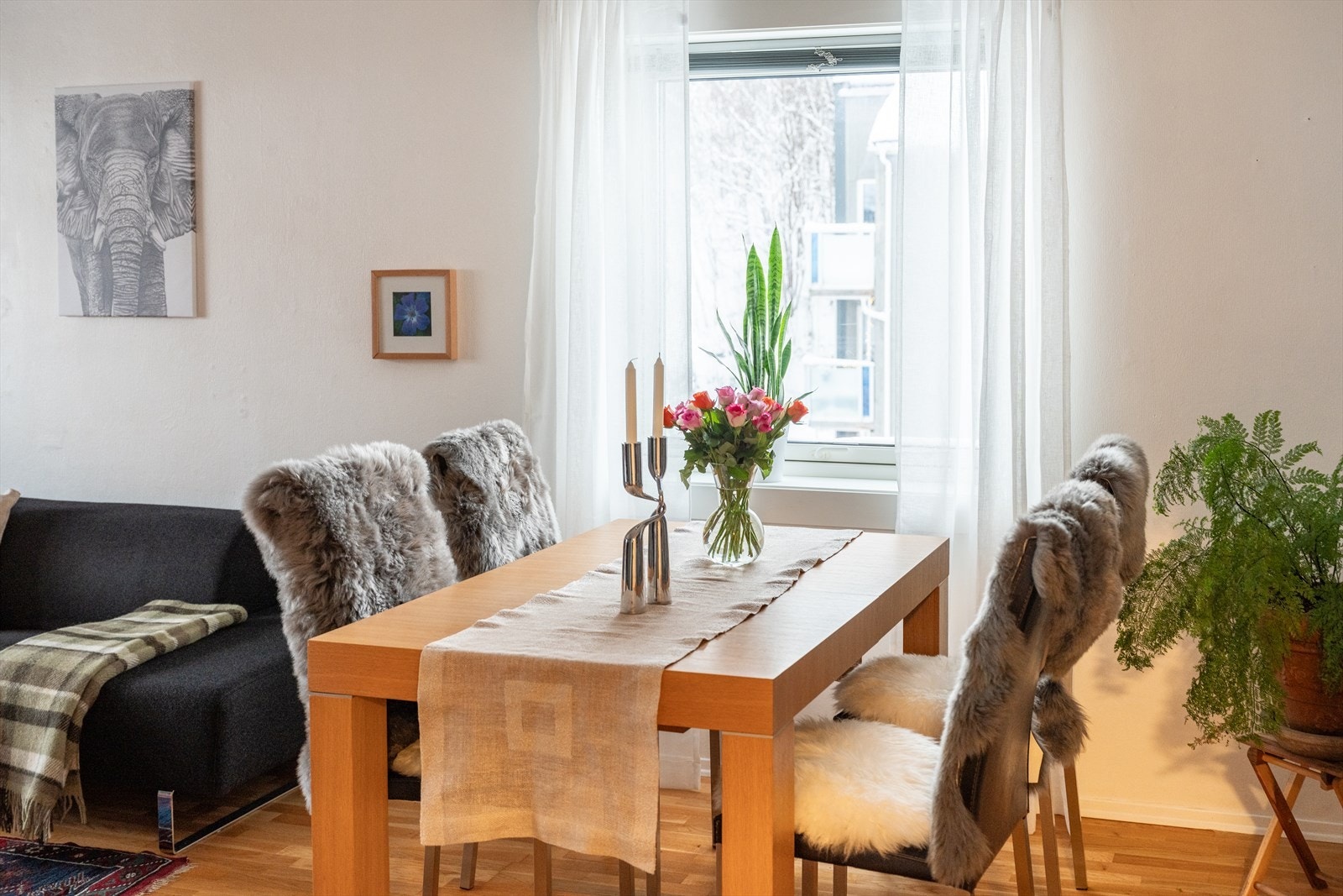 Etter dagens bruk får spiseseskjonen sin naturlige plassering ved vinduet. Galleribilde