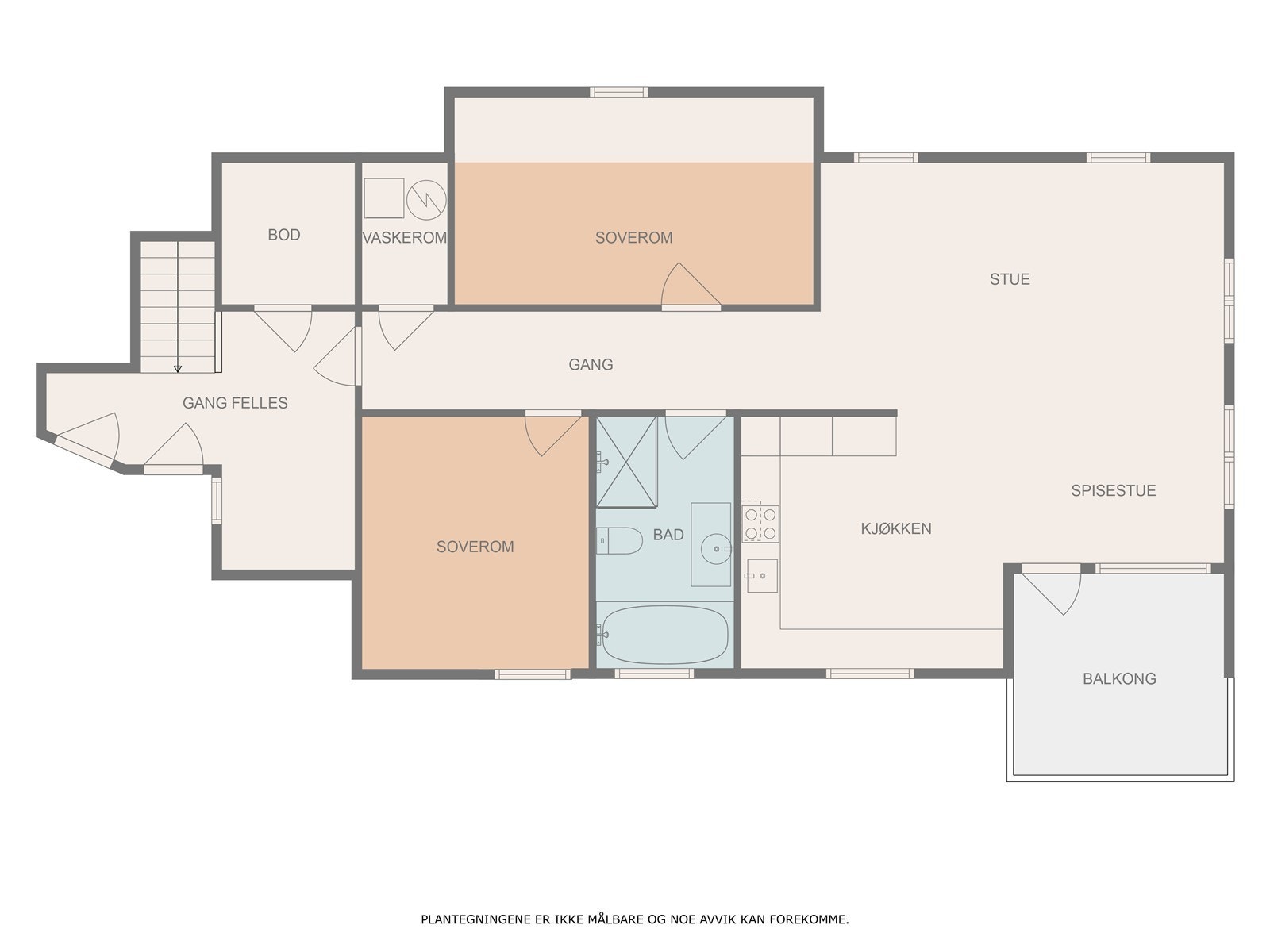 Leiligheten er innholdsrik og har stue/kjøkken, 2 soverom, bad, vaskerom/bod, balkong med nydelig utsikt i tillegg til bod ved inngangsdør og garasje. Galleribilde