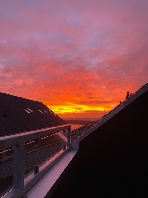 Private bilder. Solnedgang fra terrassen. Galleribilde