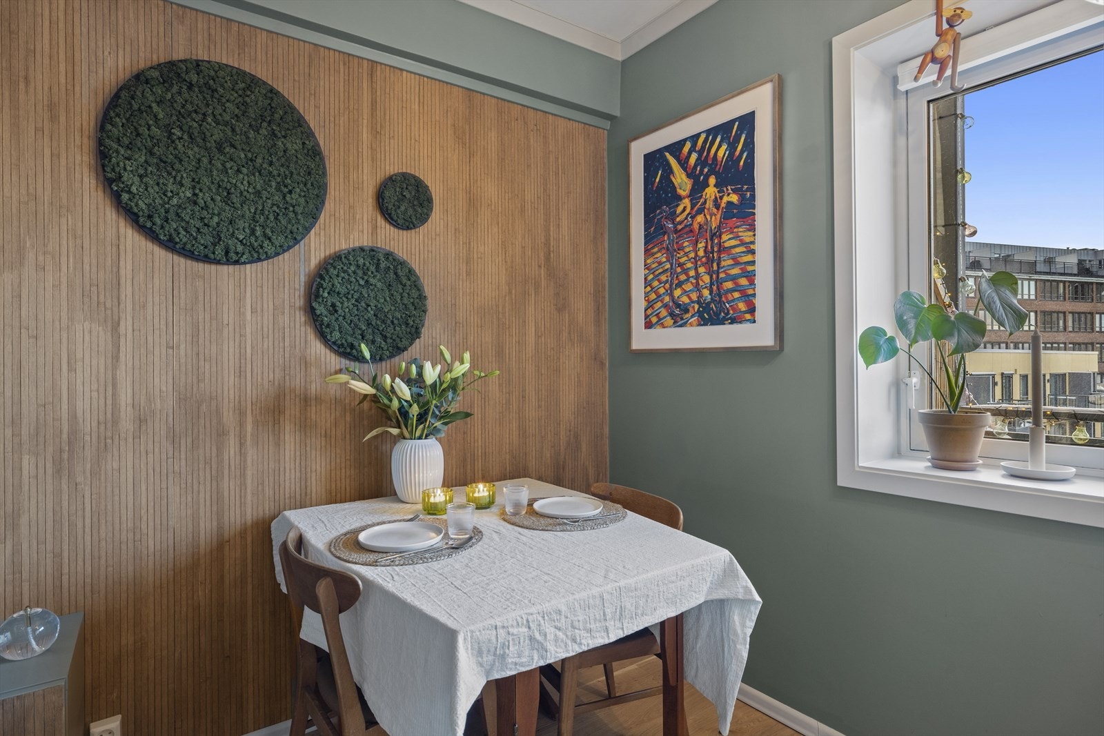 Kul kontrastvegg med bambus Galleribilde