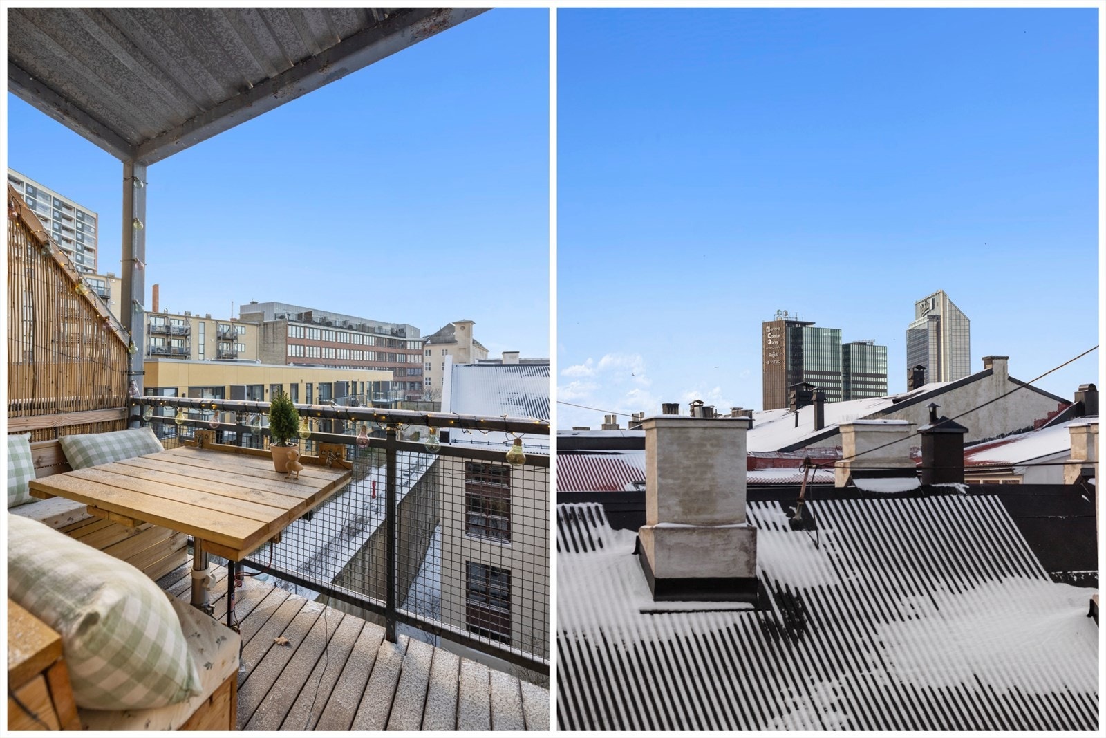 Balkongen ligger fint til mot sydvest med hyggelig utsikt mot Plaza. Galleribilde