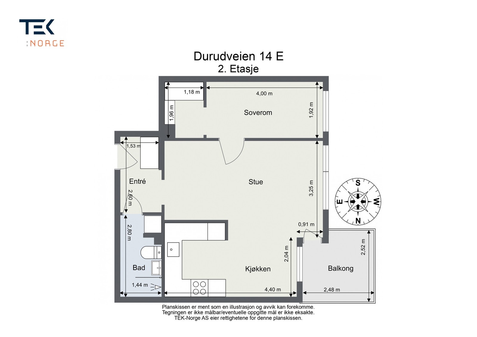Plantegning Durudveien 14 E, 2. etasje Galleribilde