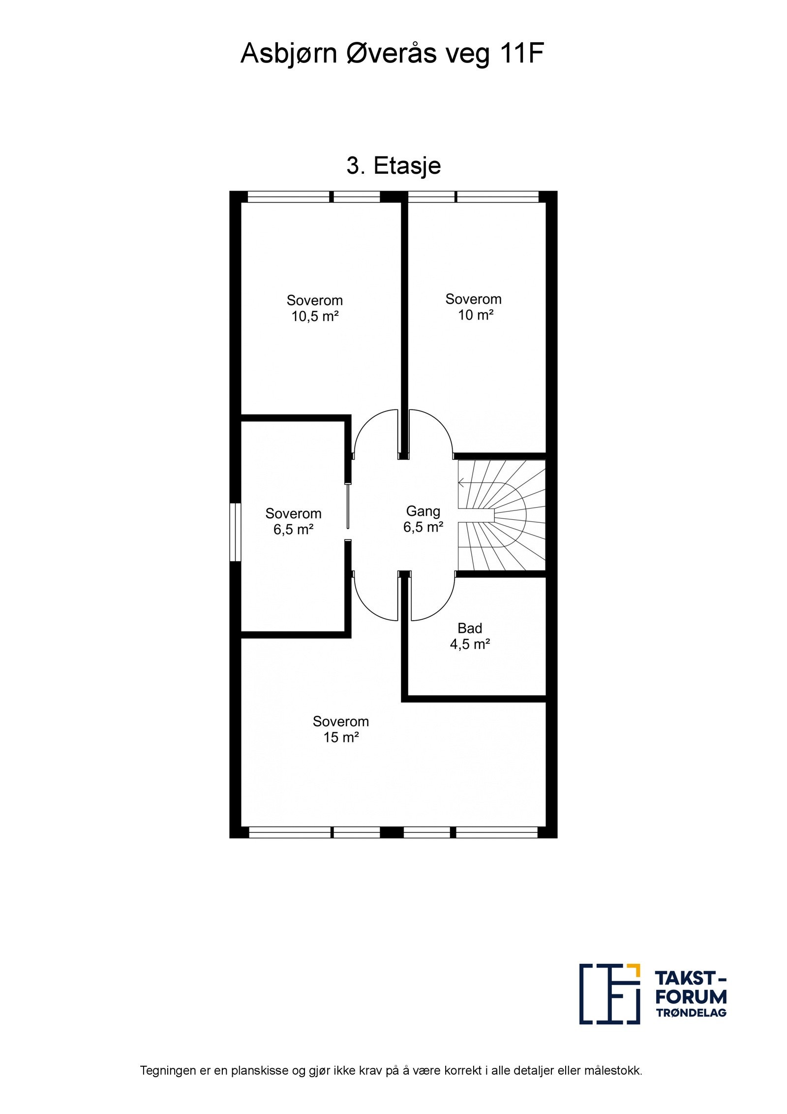 Planskisse 3. etasje fra takstmann Galleribilde