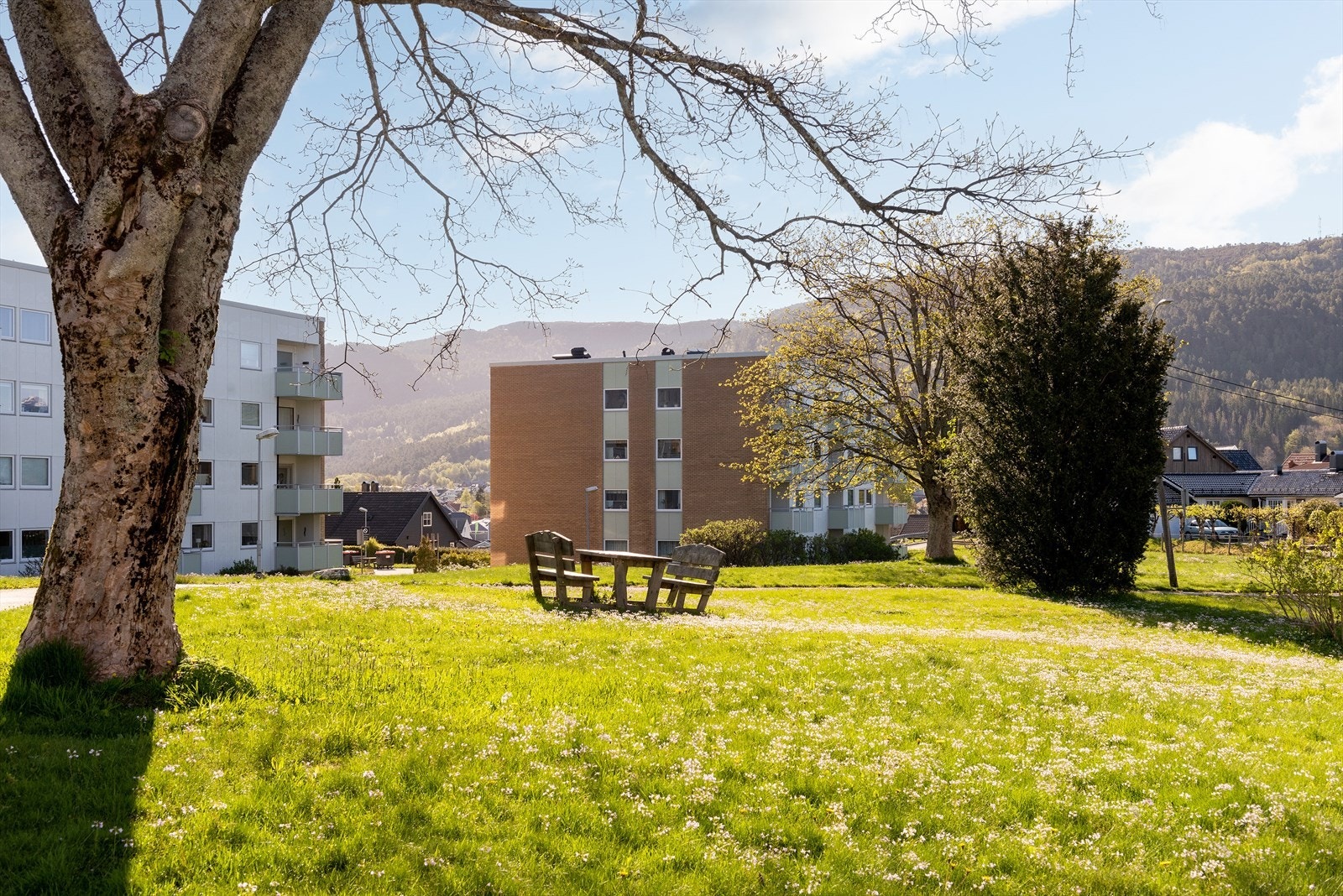 Solrik beliggenhet med vakker utsikt, grønne omgivelser og nærhet til naturen. Perfekt for avslapning og rekreasjon. Flotte turmuligheter i området. Galleribilde