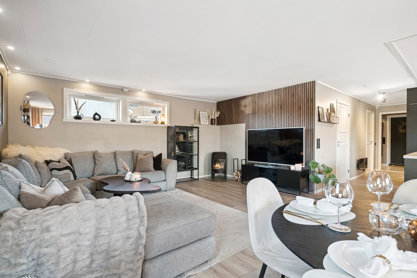 Leiligheten er malt i delikate farger. Galleribilde