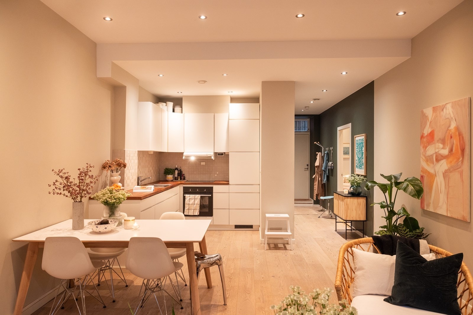 - En-stavs eikeparkett på gulv - Galleribilde