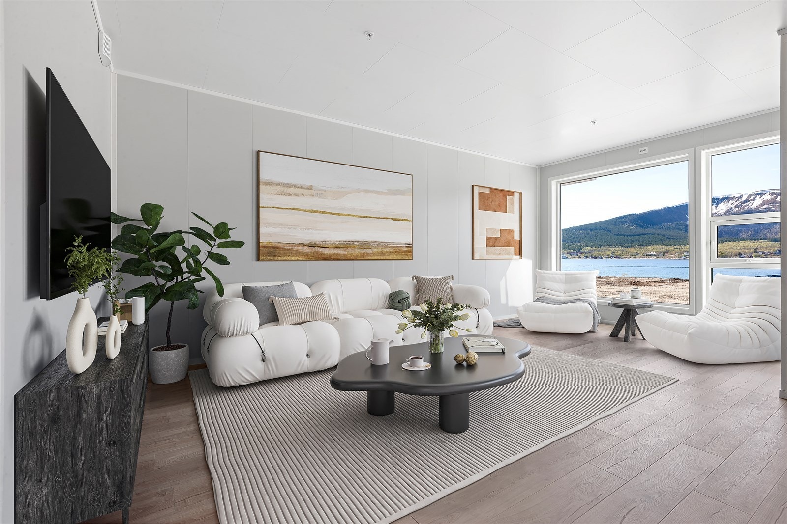 Se stue med møblering (digital styling) Galleribilde