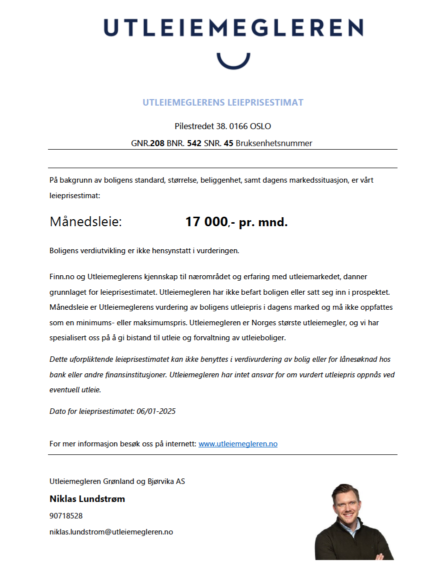 Leieprisestimat Galleribilde