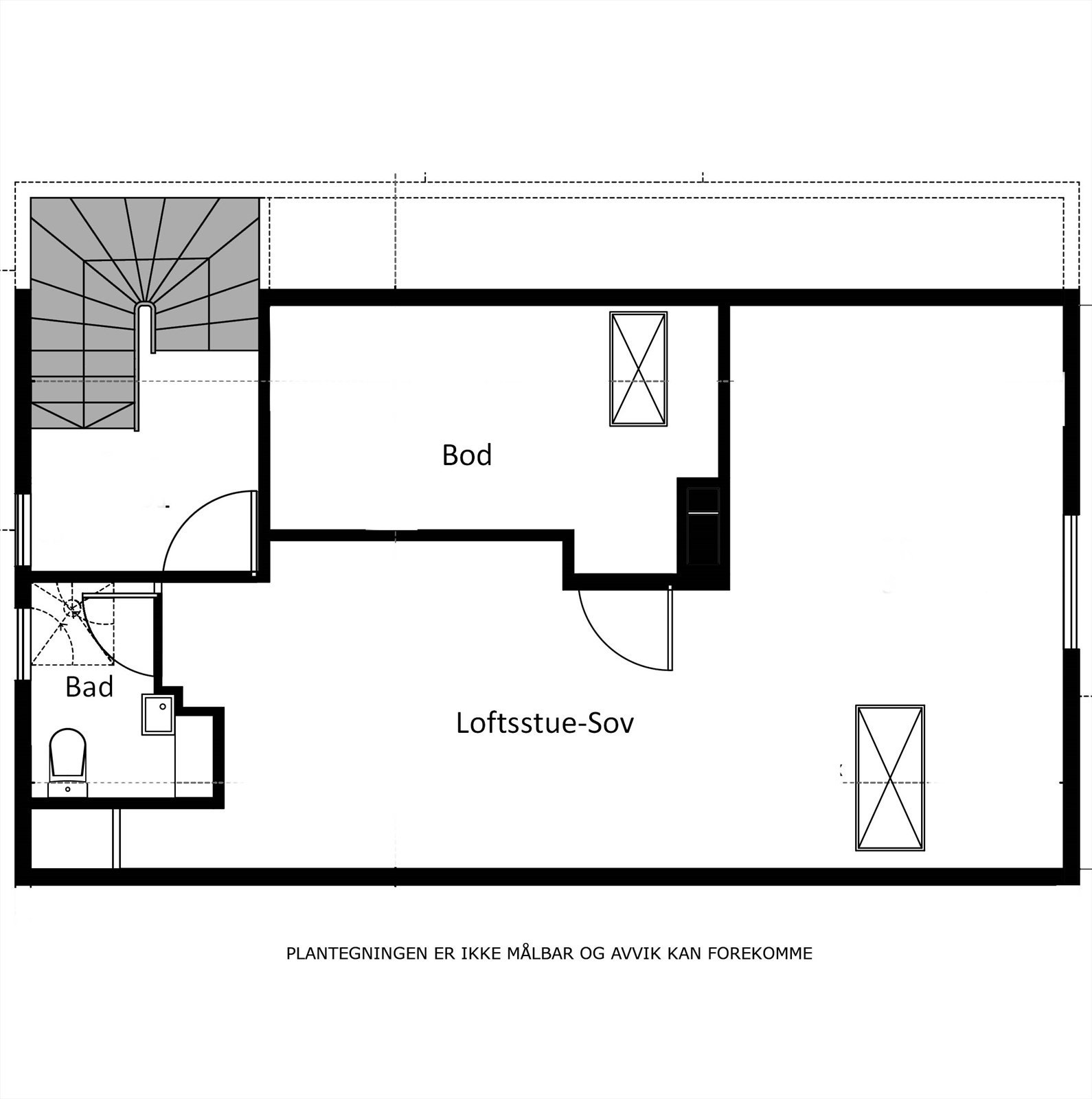 Plantegning loft. Galleribilde