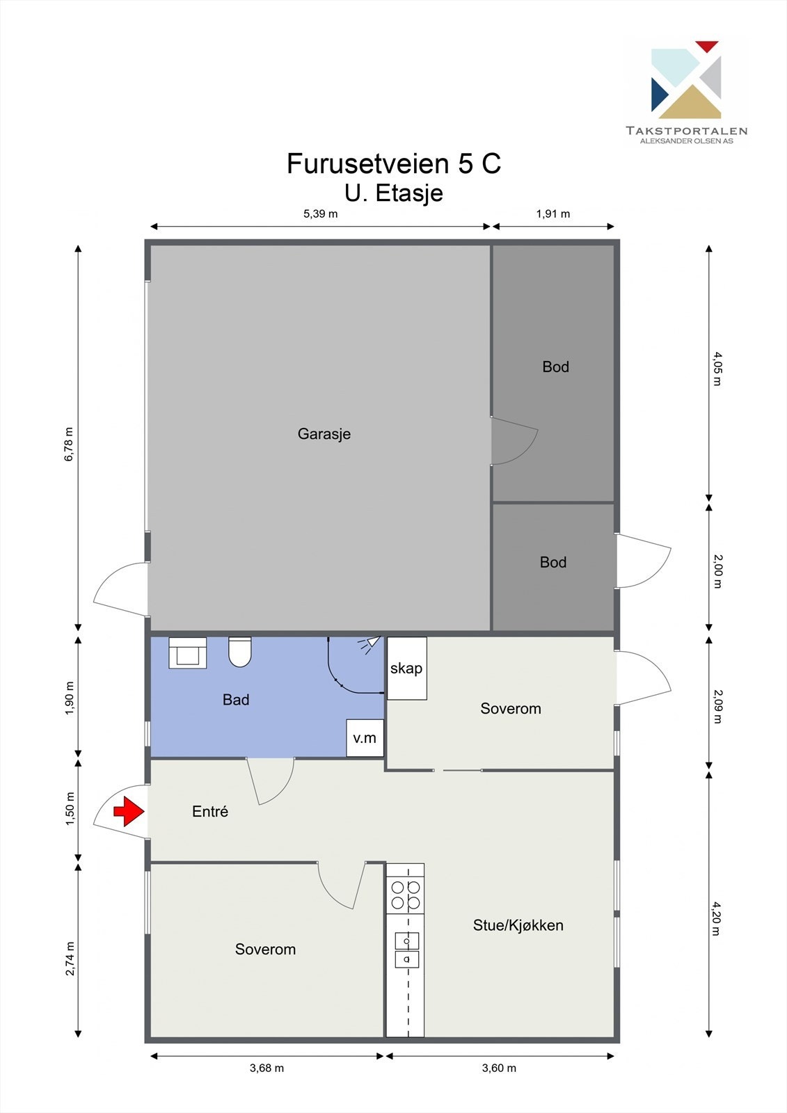 Plantegning underetasje. Galleribilde