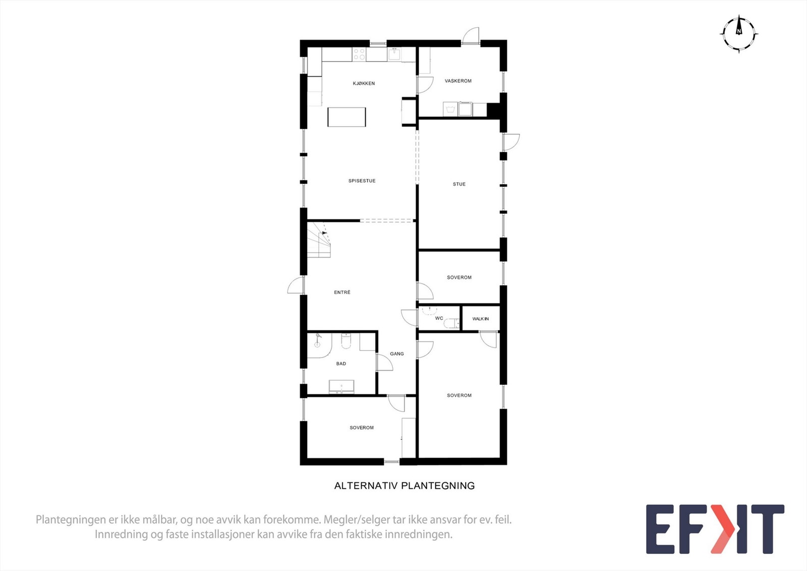 Alternativ plantegning 1. etasje (ekstra soverom) Galleribilde