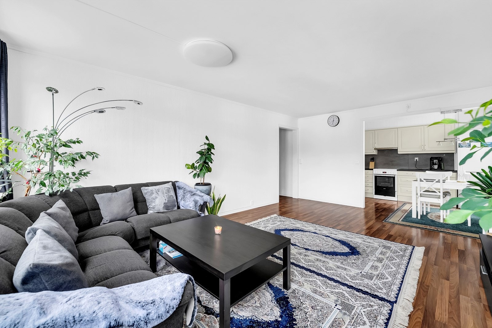 Det er god plass til sofagruppe og tv-møblement. Galleribilde