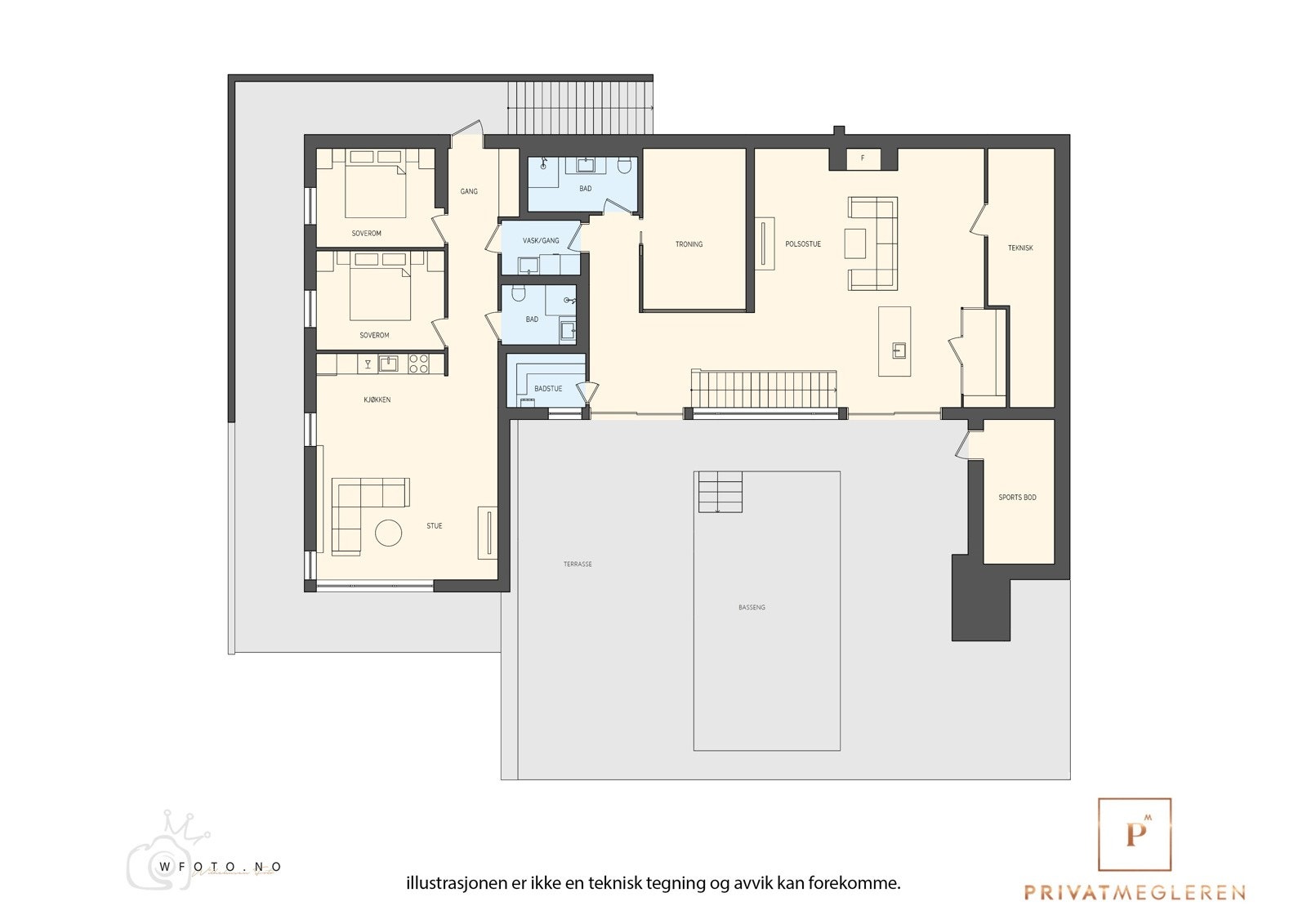 - Planløsning underetasje - Galleribilde