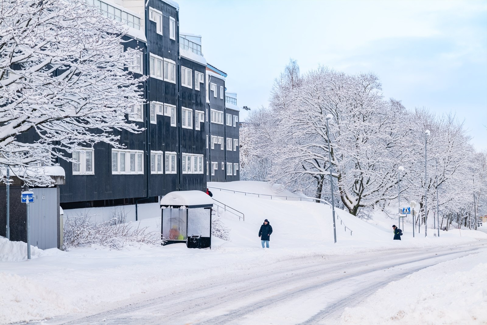 Busstopp langs Skjenlien. Galleribilde