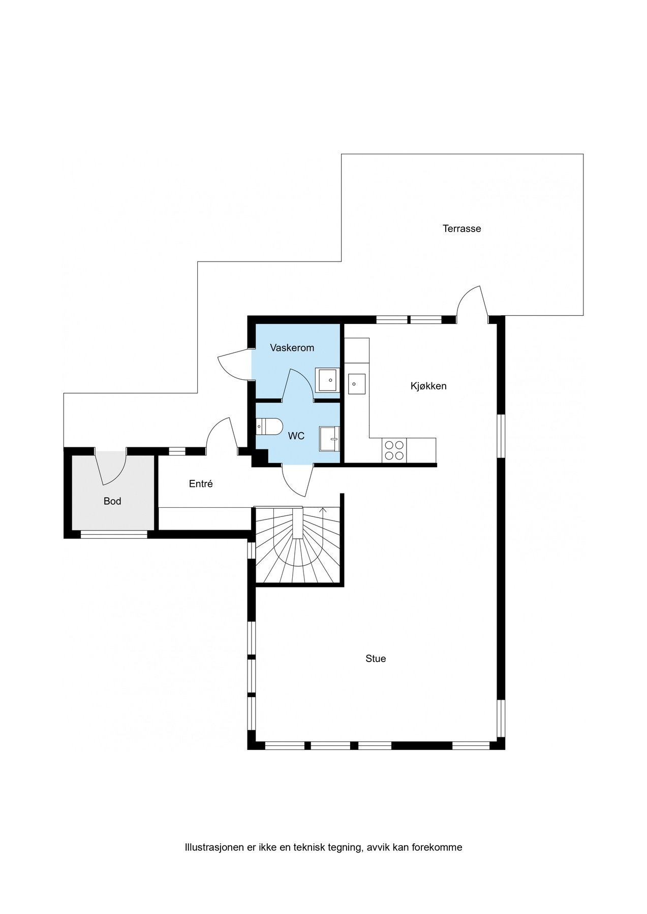 Plantegning 1. etasje. Galleribilde