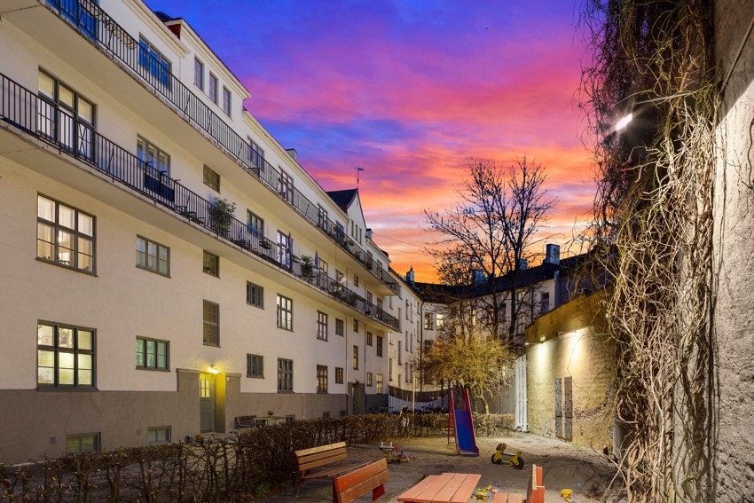 Borettslaget er en av de klassiske Torshovgårdene, med flotte bygninger og et nydelig gårdsrom. Galleribilde