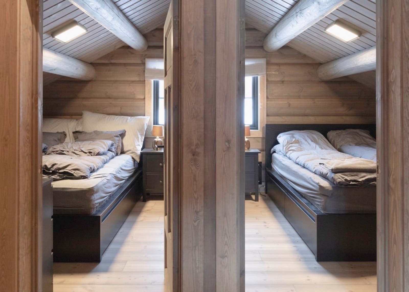 Foto fra 2.etg i en kundetilpasset hytte i tilsvarende model Galleribilde