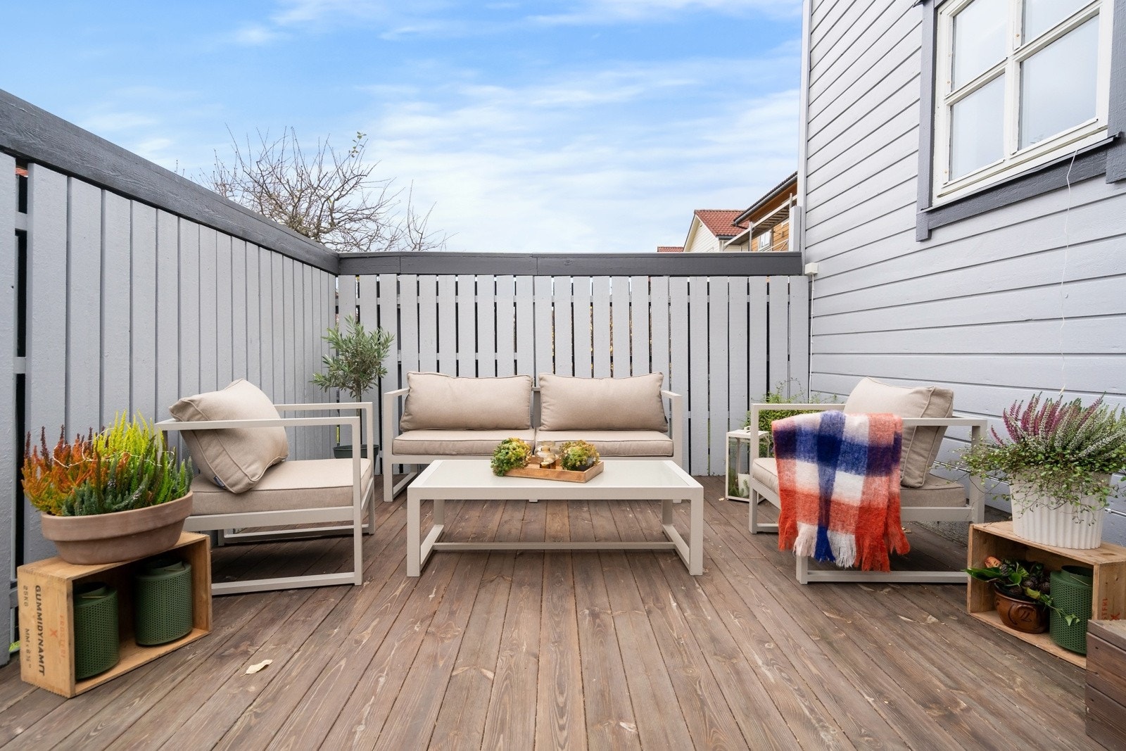 Om sommeren er det sol på terrassen fra ca. kl. 14 til 22. Galleribilde