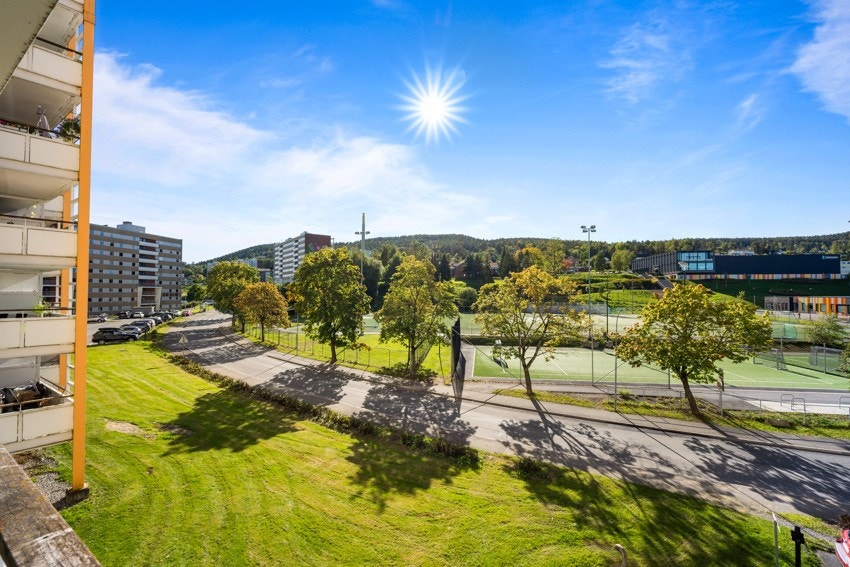 Utsikt over fotballbanen Galleribilde
