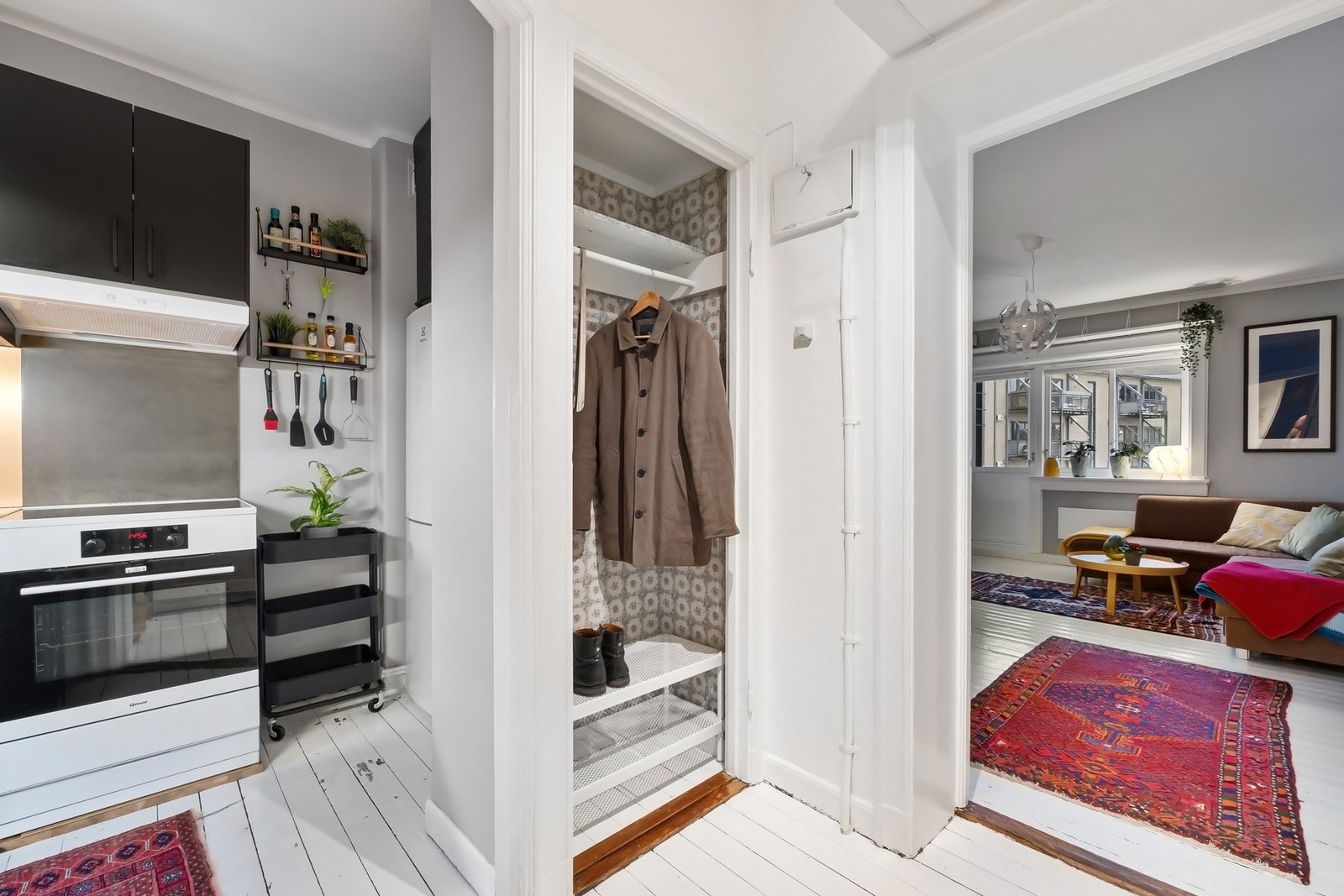 Leiligheten har en gjennomgående planløsning. Galleribilde