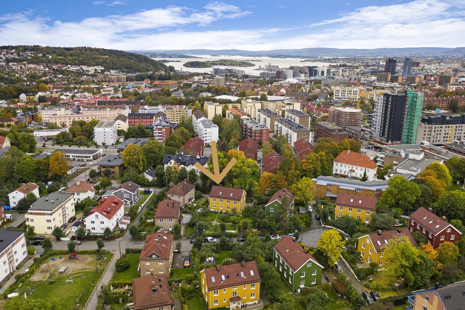 Legg merke til hagebyens beliggenhet i forhold til indre sentrum. Galleribilde