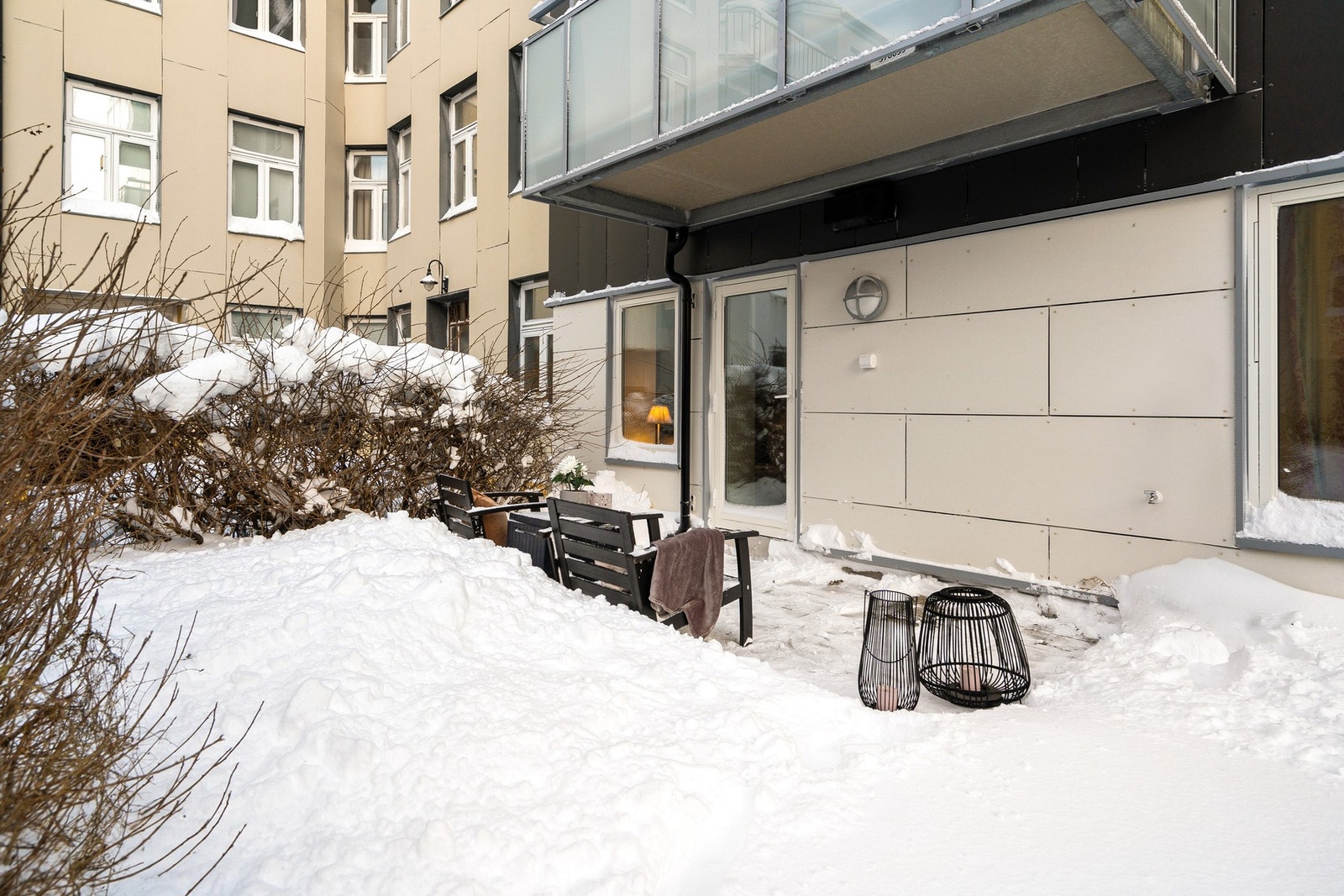 Her har man et eget privat uteområde. Galleribilde