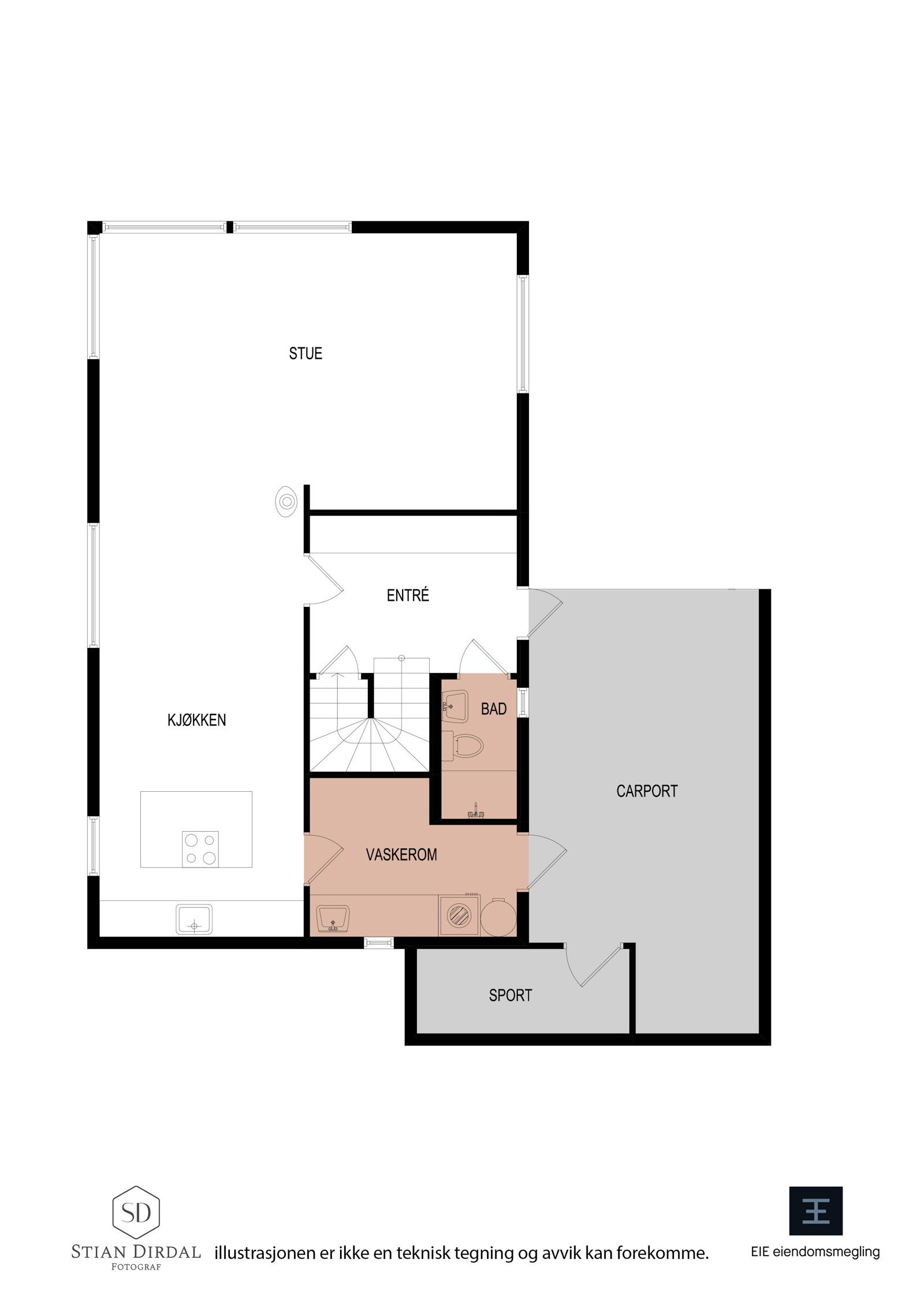 Plantegning 1.etasje Galleribilde