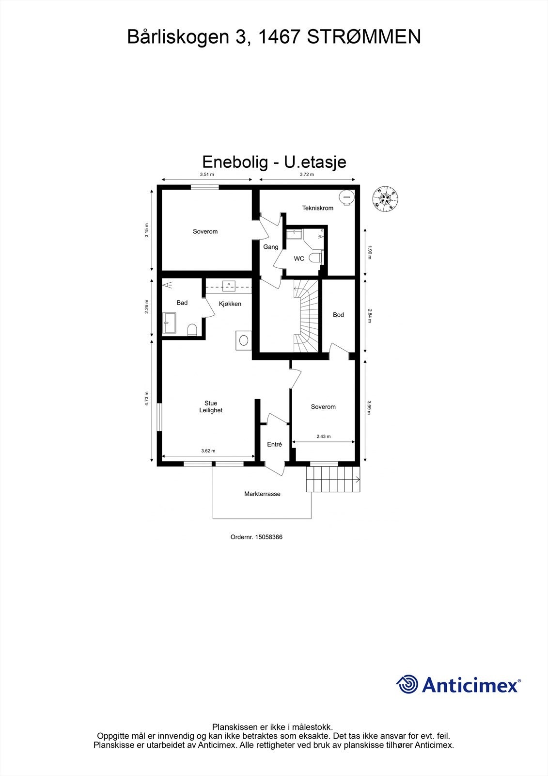 Plantegning underetasje. Galleribilde