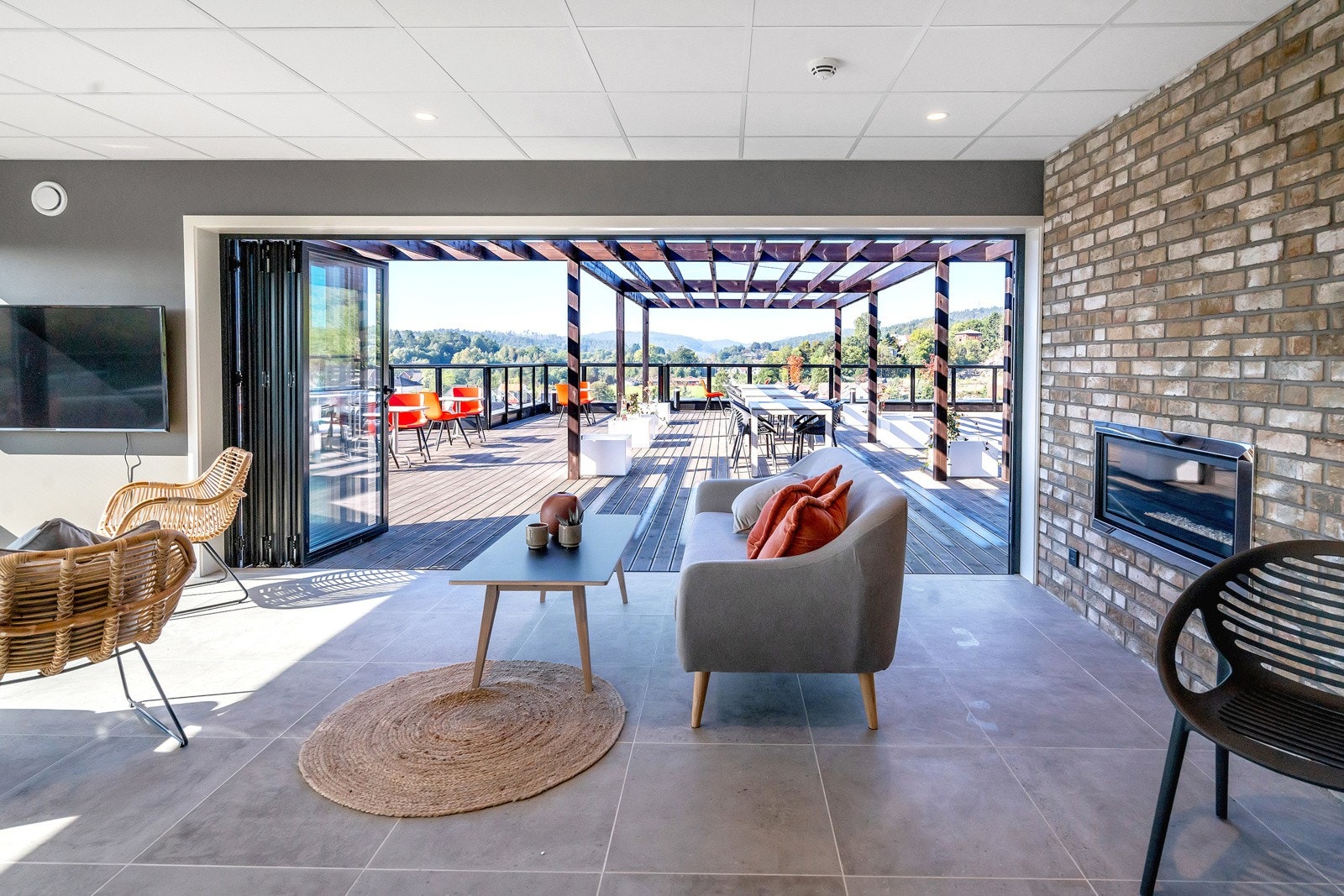 Her kan man åpne skyvedørene helt opp. Galleribilde