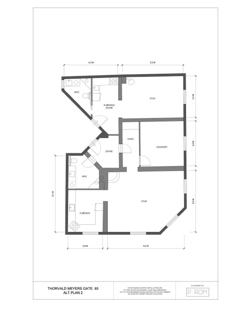 Planløsning med hybel! Kjøper overtar ansvar for gjennomføring og godkjennelse hos plan & bygg, samt sameie* Galleribilde