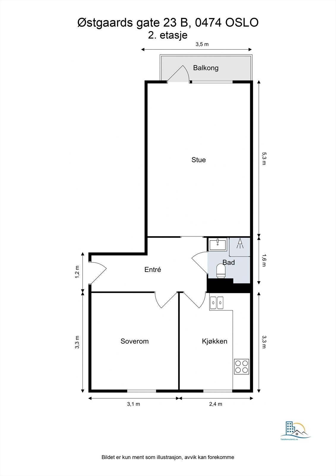 Leiligheten har en fin planløsning med god størrelse på alle rom Galleribilde