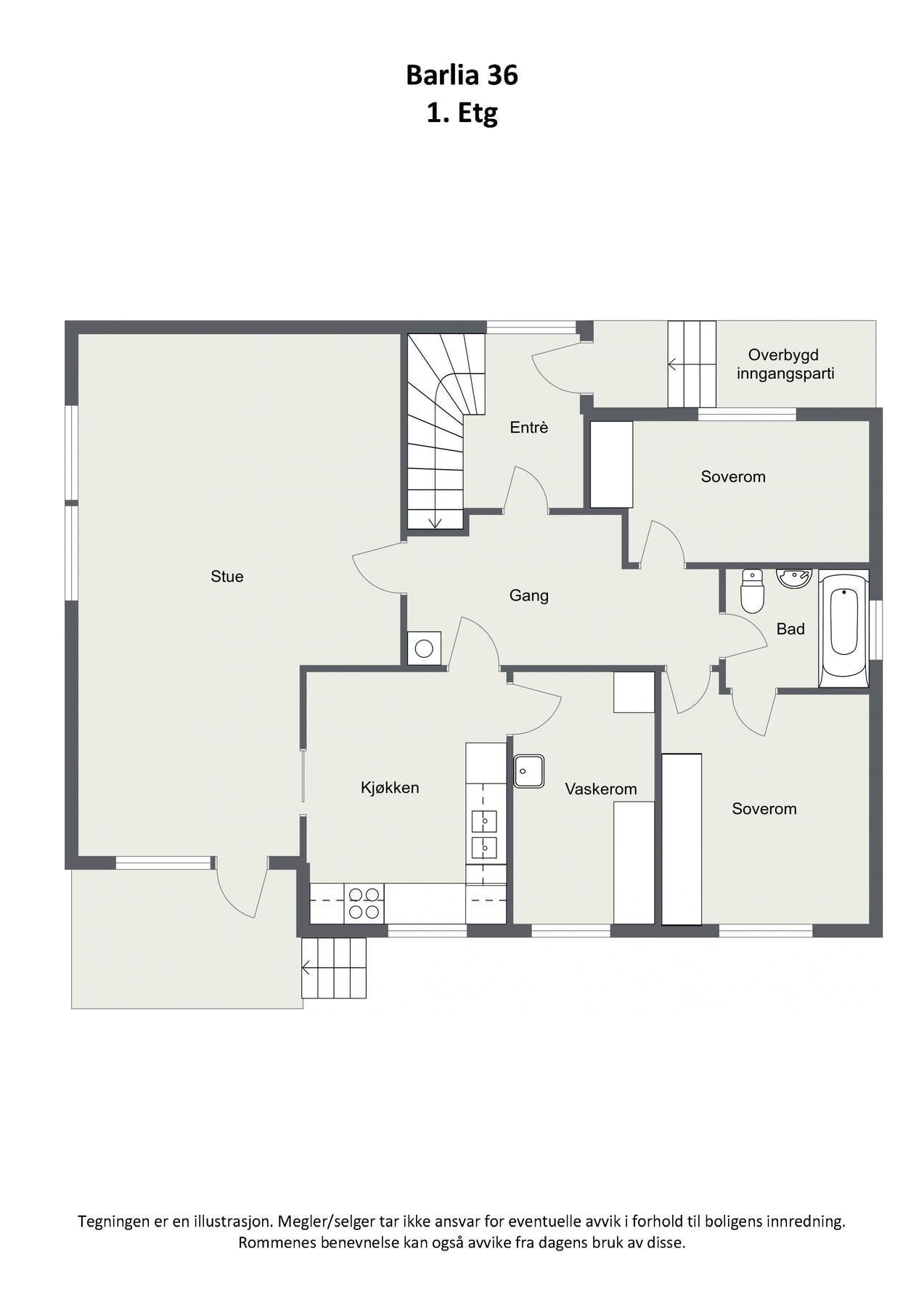 Plantegning 2D - 1.etg Galleribilde