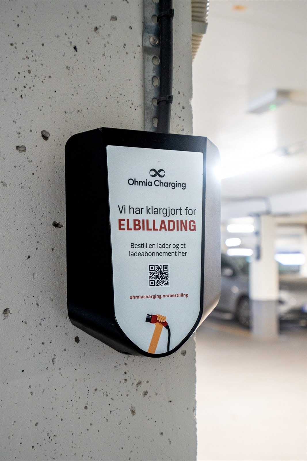 Det er klargjort for elbillading. Galleribilde