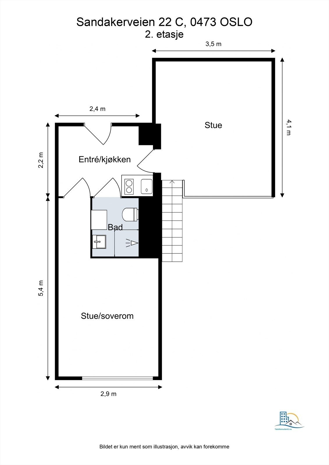 - Plantegning hybeldel - Galleribilde