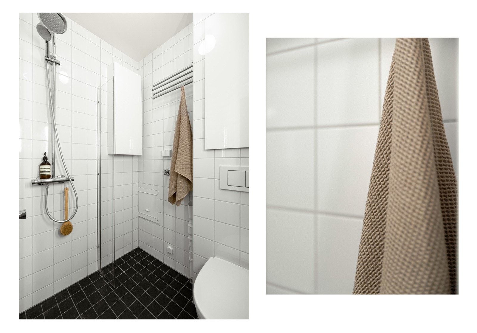 Det er opplegg for vaskemaskin. Borettslagett har også fellesvaskeri. Galleribilde