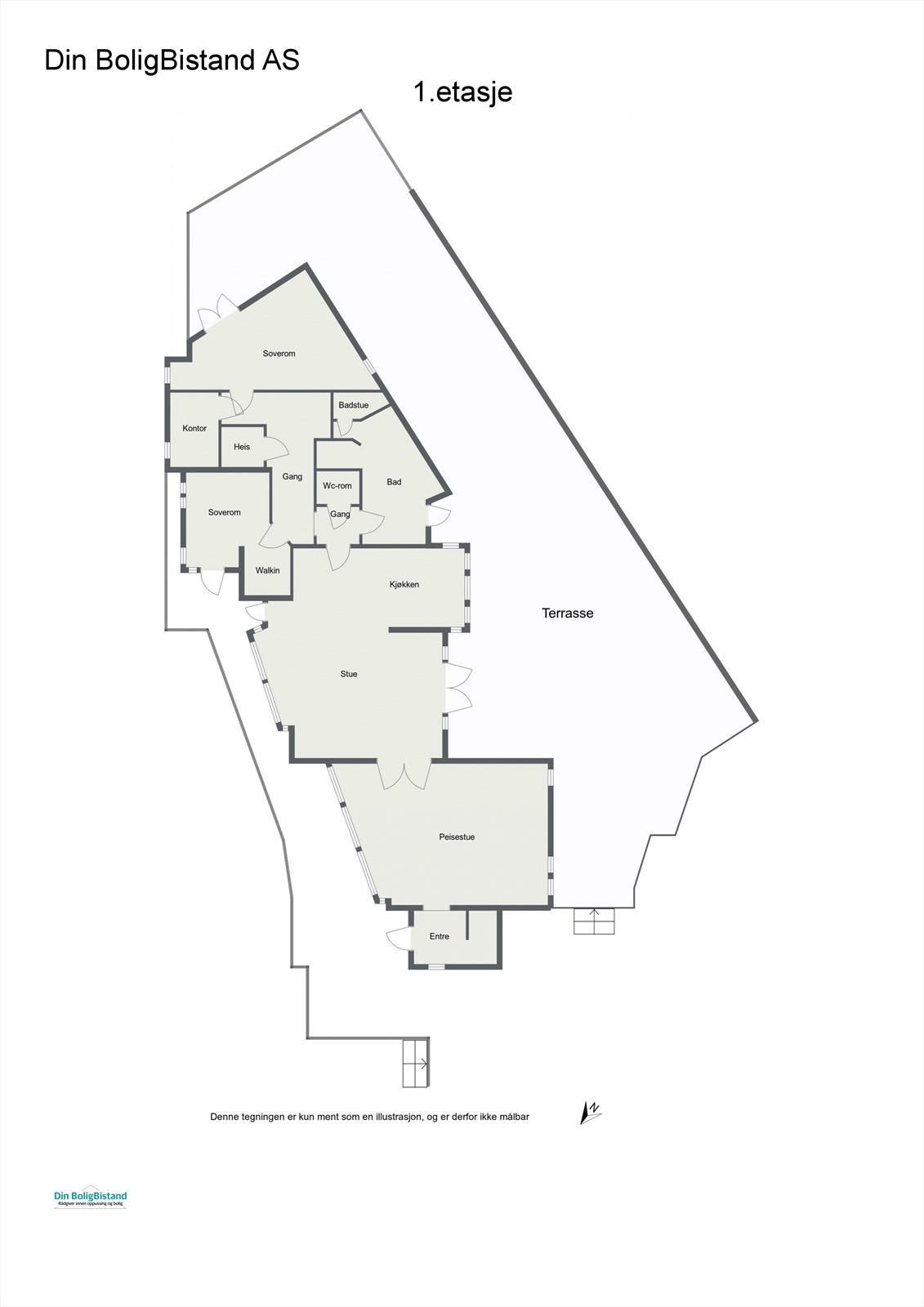 Planskisse over boligens hovedetasje, seksjonsnr. 1. Galleribilde