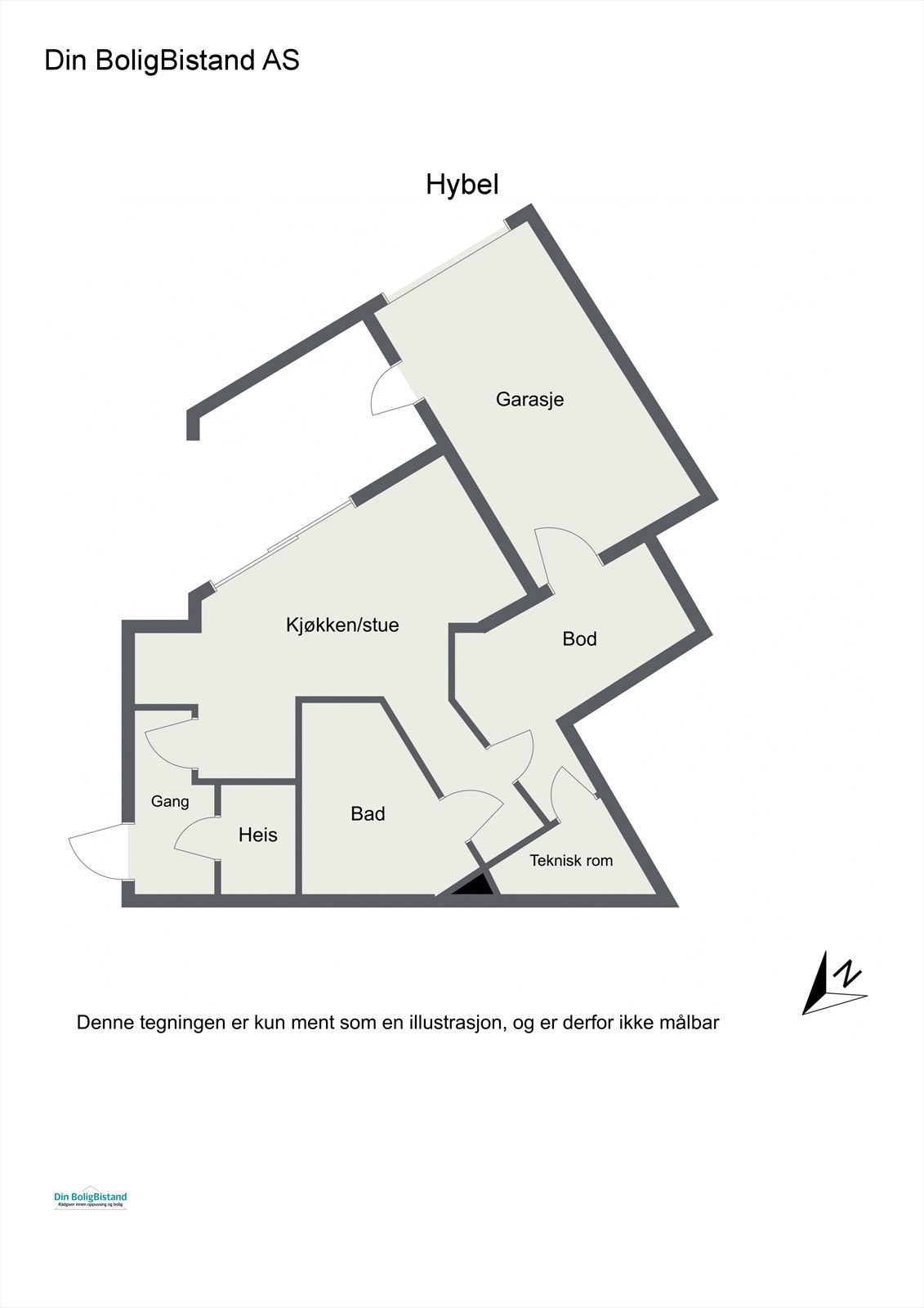 Planskisse over underetasje tilhørende seksjonsnr. 1. Galleribilde
