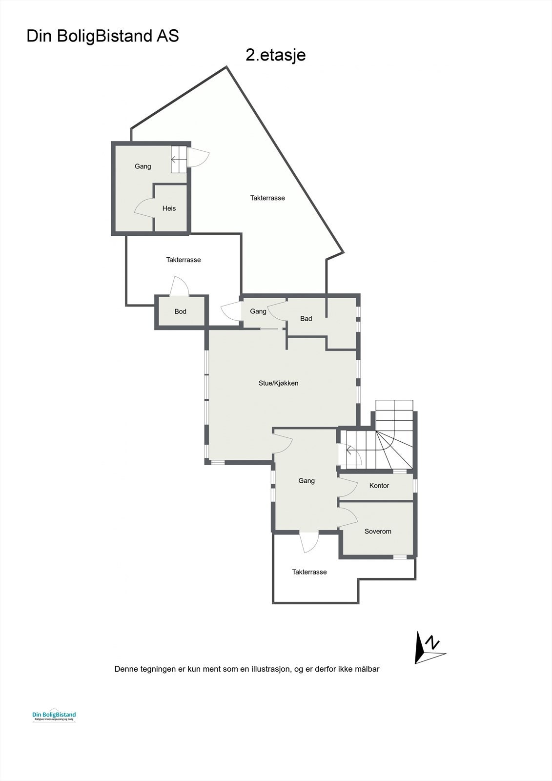 Planskisse over boligens 2. etasje og seksjonsnr. 2. Galleribilde