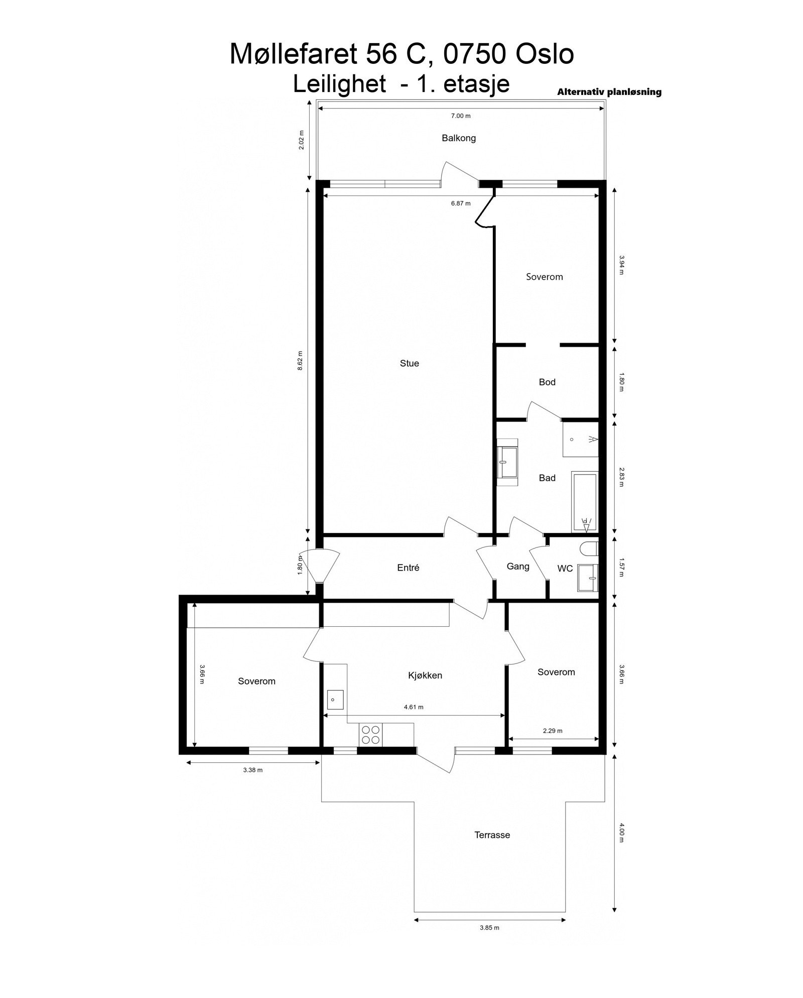 Alternativ planløsning Galleribilde