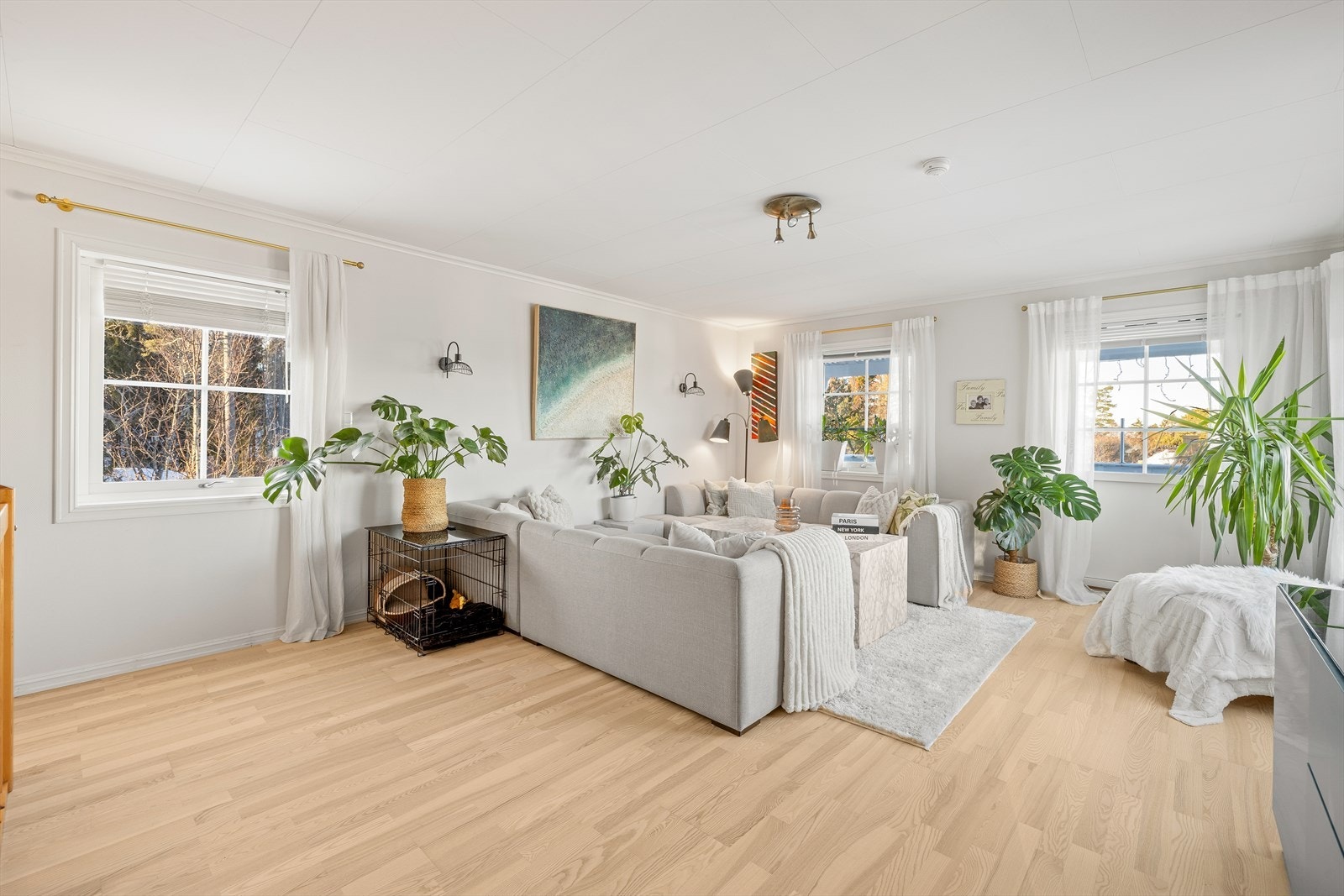 Stuen har rikelig med naturlig dagslys og gode innredningsmuligheter. Galleribilde