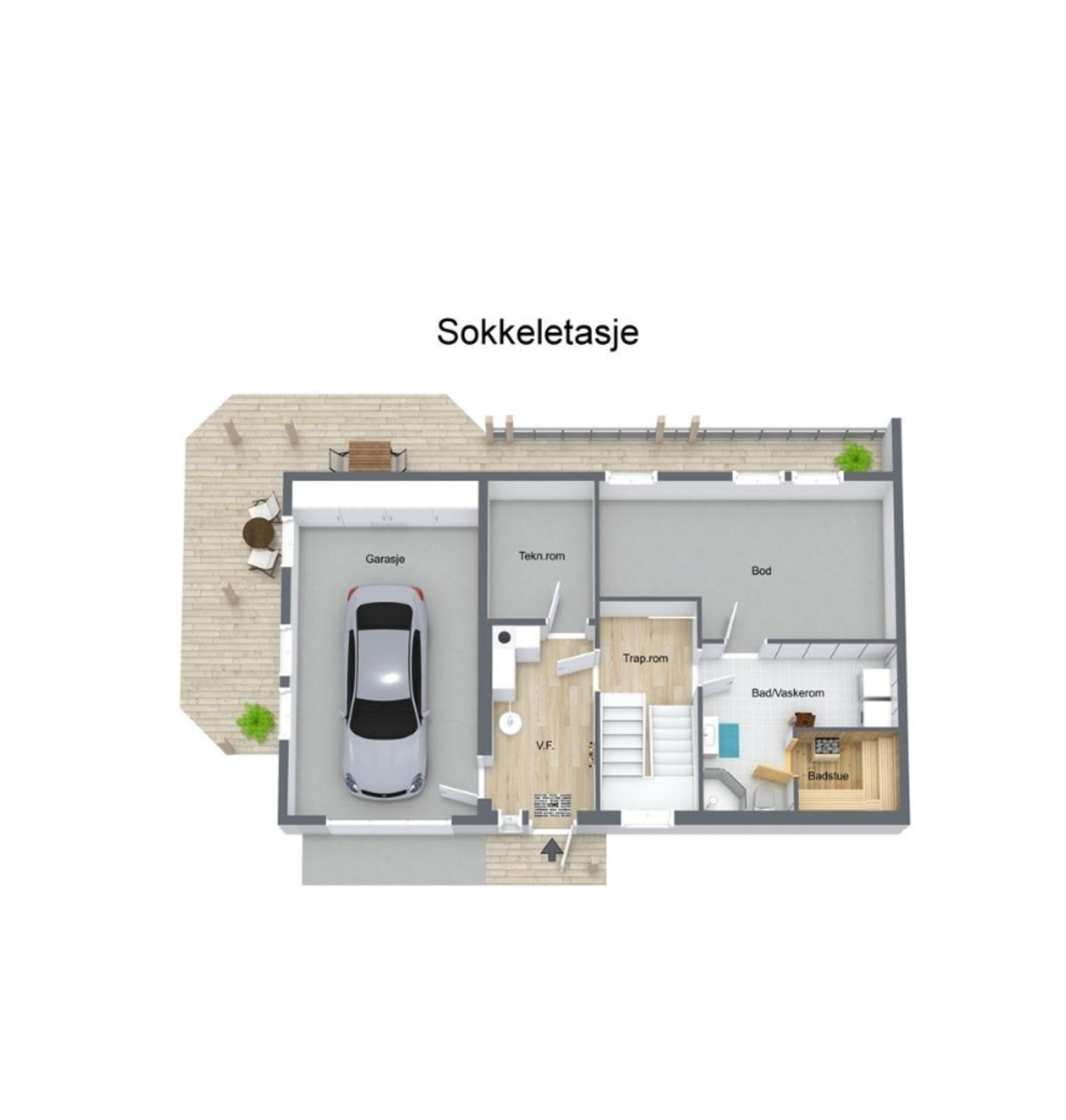 Plantegning - underetasje. Galleribilde