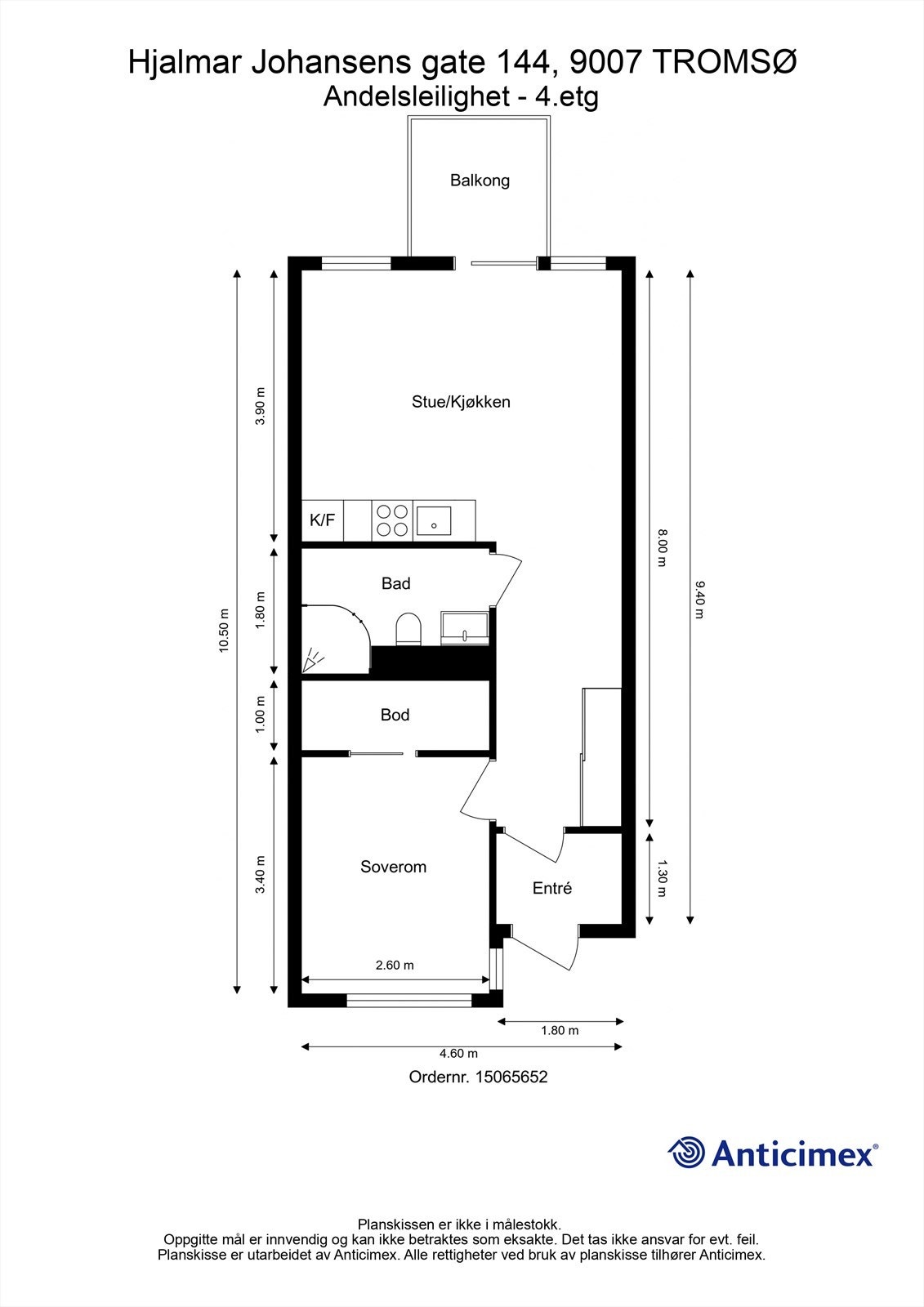 Planillustrasjon av leiligheten. Galleribilde