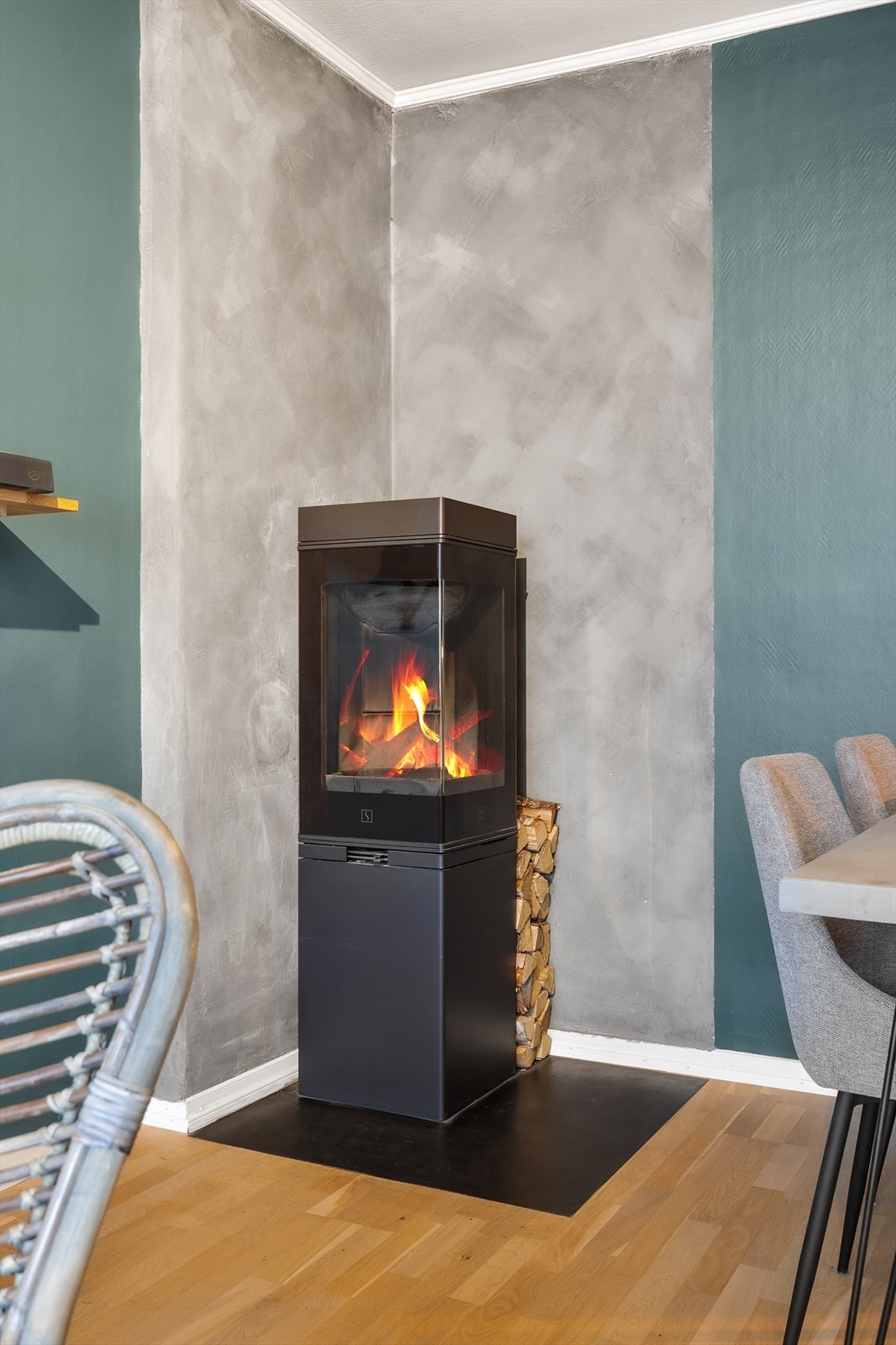 Elegant peis i stuen for ekstra hygge. Galleribilde