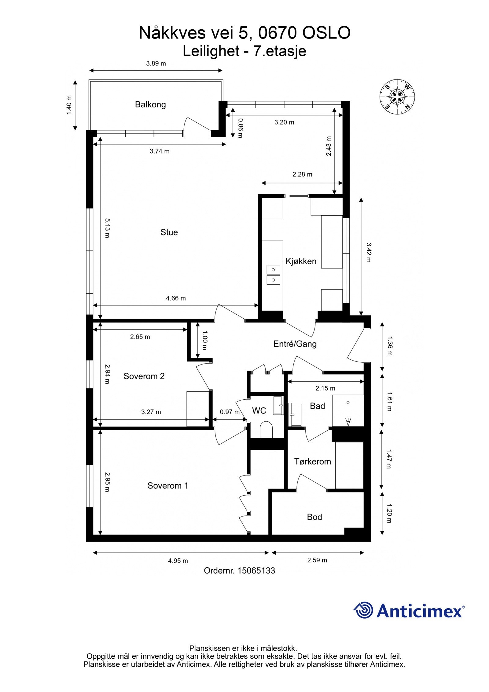 Plantegning Leilighet - 7.etasje Galleribilde