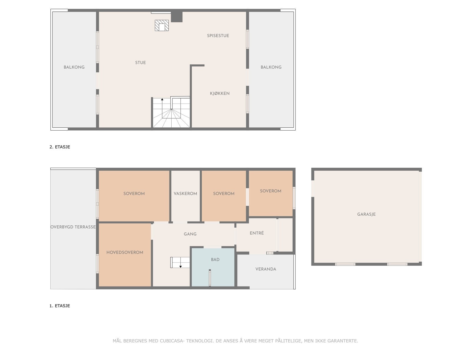 Plantegning begge etasjeplan. Galleribilde