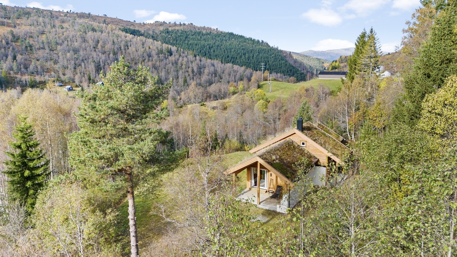 Tomten er omgitt av naturlig vegetasjon som skaper en lun og fredelig atmosfære Galleribilde